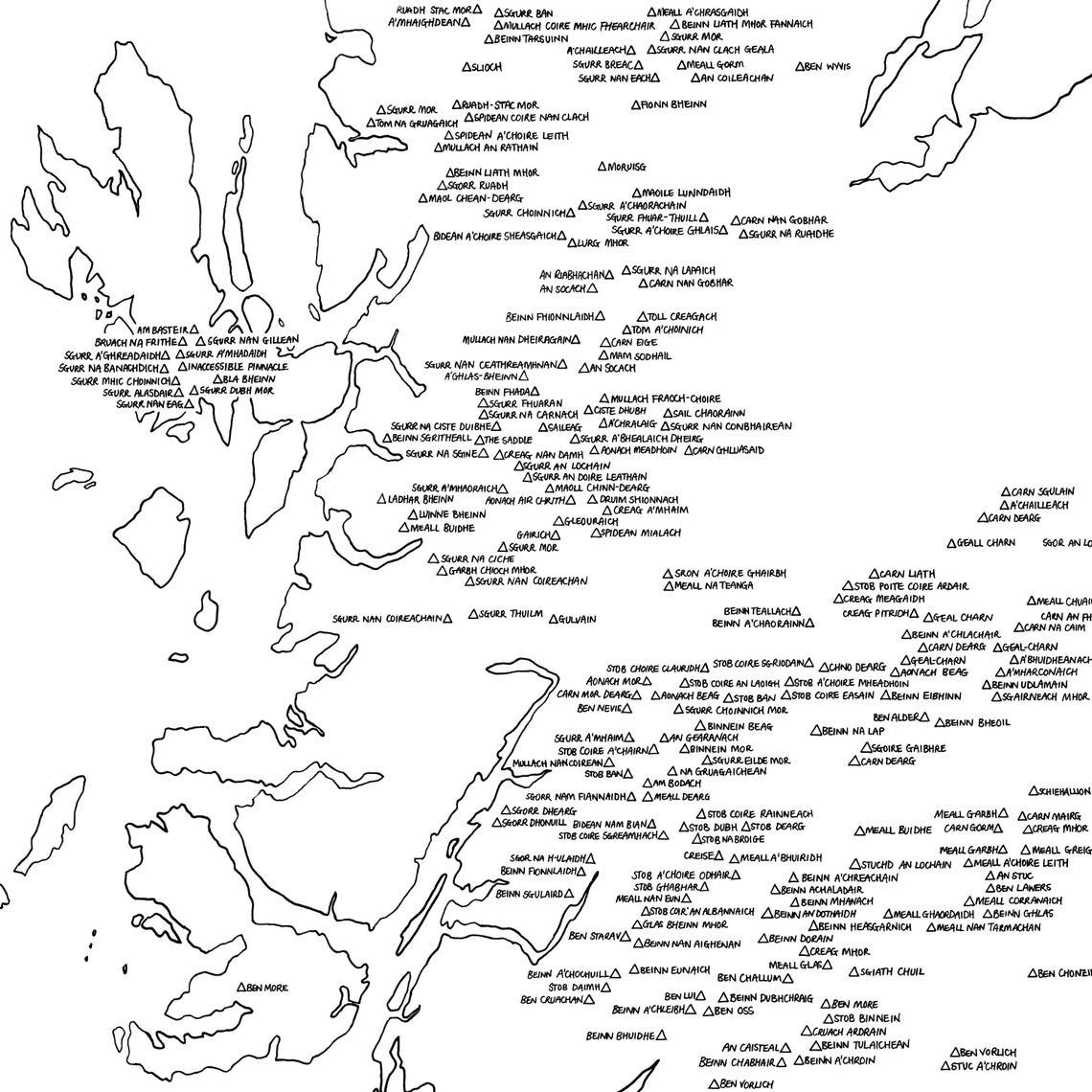 Munro Map Munro Bagging Colour Your Own Scotland Art Etsy
