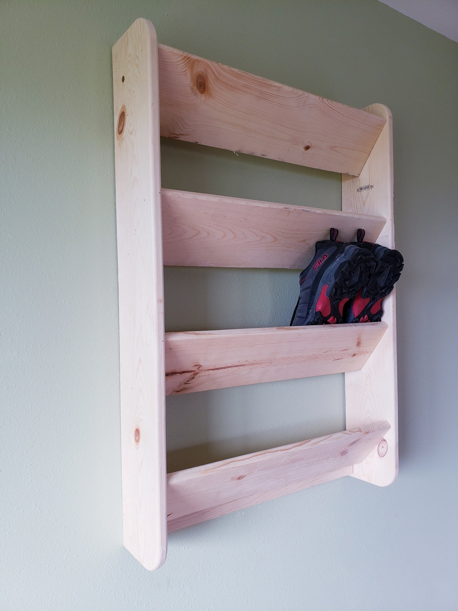 Estante para zapatos de madera inacabado Etsy