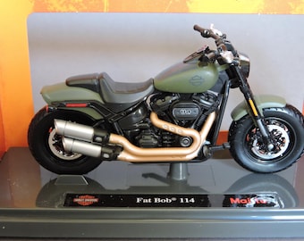 Harley-Davidson Fat Bob 114 – 1:18 Diecast Model by Maisto | 2022 Motorcycle Miniature | Collector Gift for Bikers