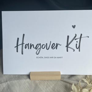 Hangover Kit , Hochzeitsschilder,  Hochzeitspapeterie, Beschilderung für Hochzeiten, Hangover Kit Beschilderung