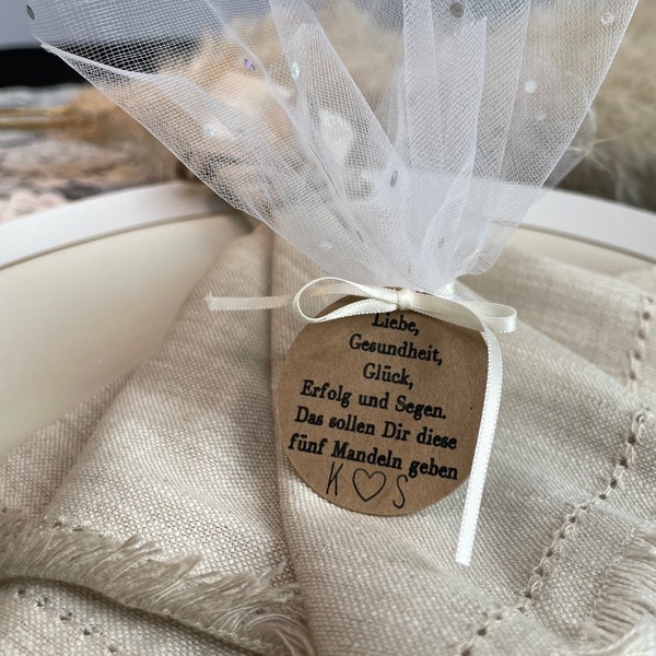 Gastgeschenk Hochzeit, Hochzeitsmandeln, personalisiert