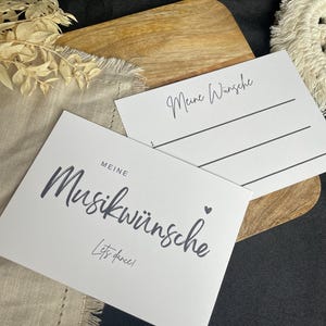 Musikwunsch Karten, DJ Song Wunsch, Musikwünsche Hochzeit