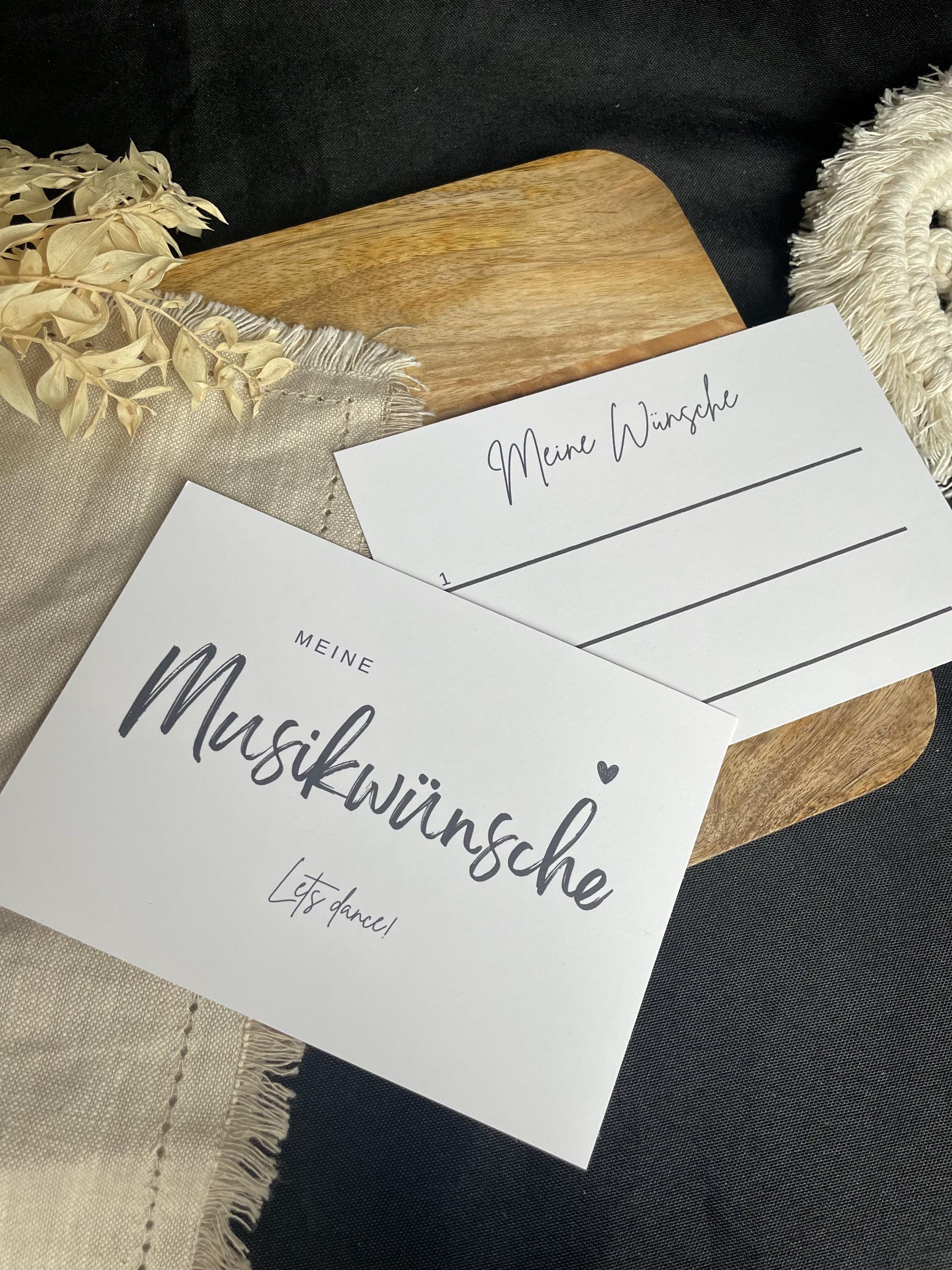 Music request cards, DJ song request, music requests wedding