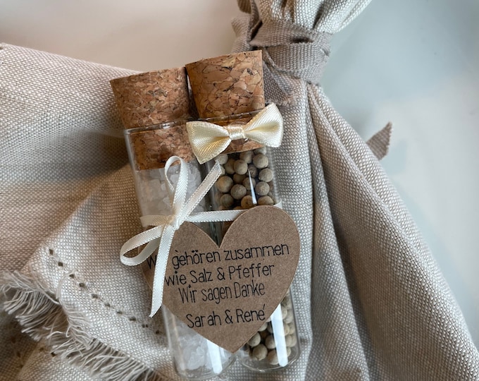Gastgeschenk Hochzeit Salz und Pfeffer personalisiertes Etikett Etsy.de