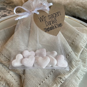 Gastgeschenk Hochzeit, Brauseherzen , personalisiert