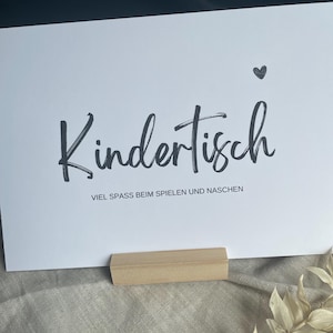 Karte für den Kindertisch, Hochzeitsschilder,  Hochzeitspapeterie, Beschilderung für Hochzeiten, Spieltisch Beschilderung