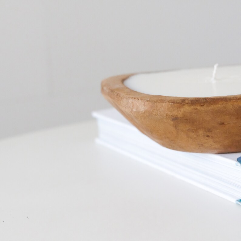 Natural Dough Bowl Candle Dough Bowl Candle Wooden Candle Etsy