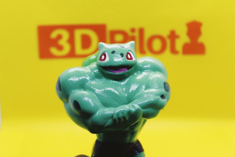 Ultra swole Bulbasaur Pokemon Amiibo Model Figure Free Etsy