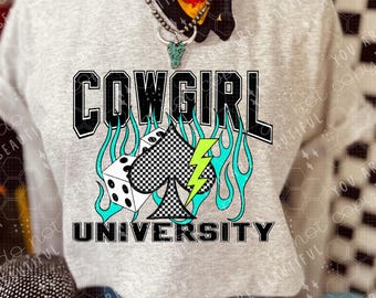 Cowgirl University DTF Transfer | Western DTF Print | Ready To Press