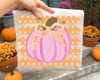 Polka Dot Pumpkin DTF Transfer { Halloween Direct To Film Print } Ready To Press