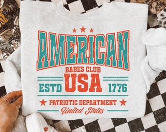 American Babes Club DTF Transfer | Summer DTF Print | Ready To Press