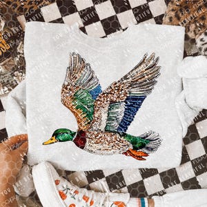 Faux Rhinestone Mallard DTF Transfer