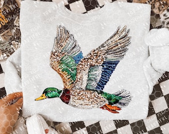 Faux Rhinestone Mallard DTF Transfer