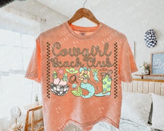 Cowgirl Beach Club DTF Transfer | Western DTF Print | Ready To Press