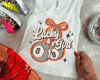 Lucky Girl DTF Transfer | Western DTF Print | Ready To Press