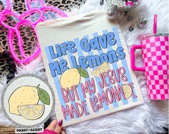 Jesus Made Lemonade DTF Transfer Set | Faith Direct To Film Print | Ready To Press