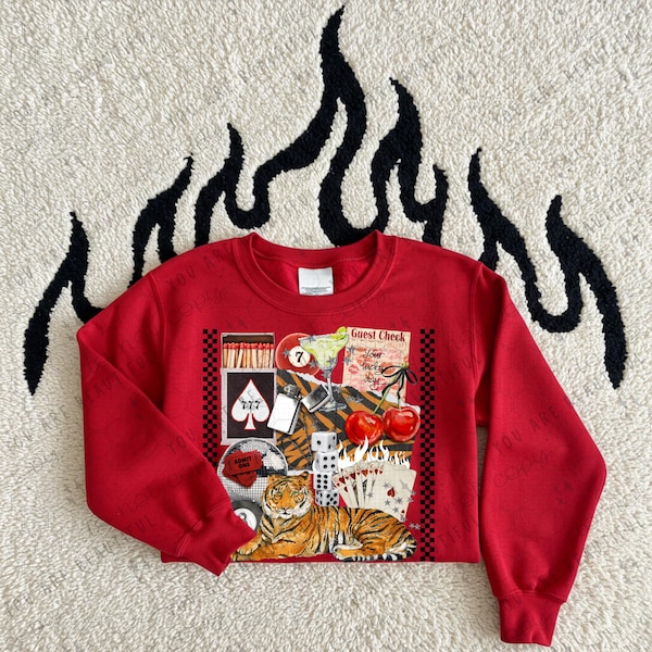Lucky Tiger Western Collage DTF Transfer | Ready To Press
