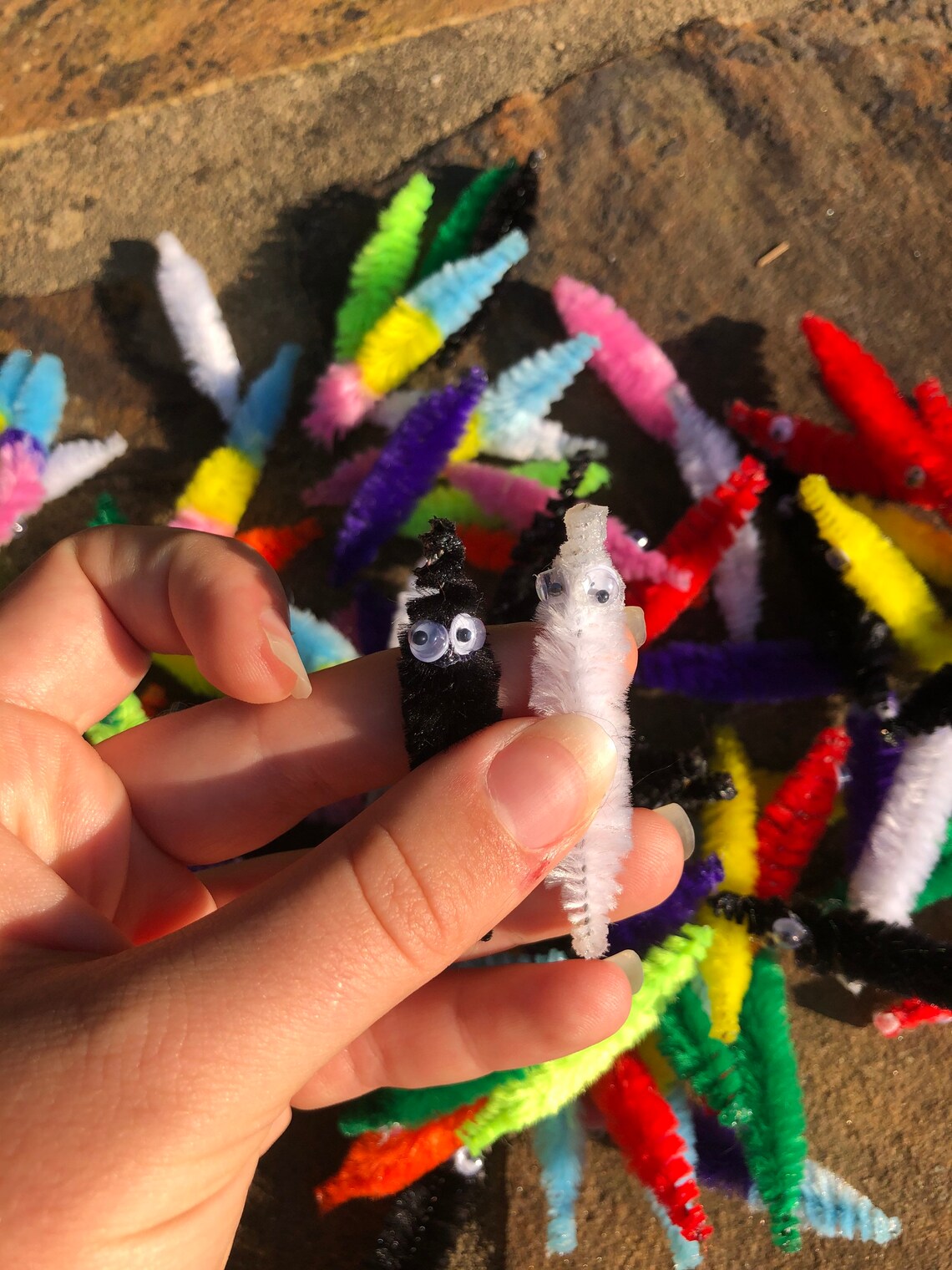 Mini Worm on a String Earrings Pipe Cleaner Chenille Stem Etsy