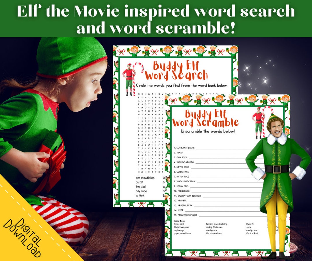 christmas-party-games-elf-the-movie-word-scramble-elf-word-search-senior-christmas-game-fun-party-games-for-christmas-etsy