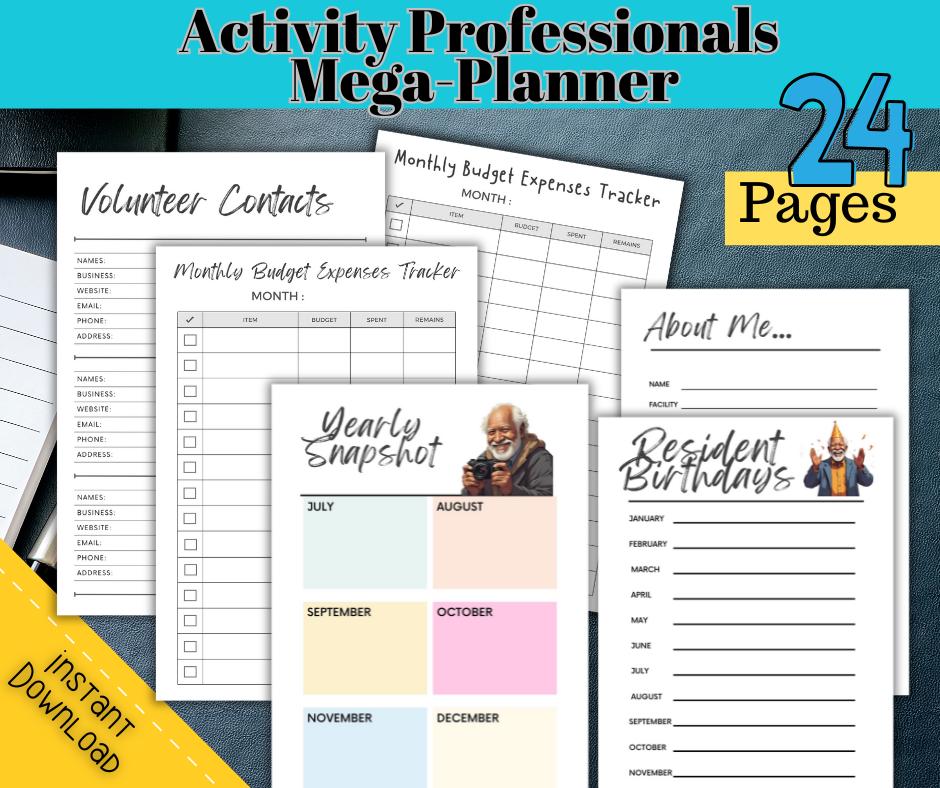 2026 Activity Professional Mega Planner: 24-page Download (PDF) - Etsy