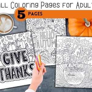 Fall Coloring Pages for Adults: 5 Page Designs (PDF Download)