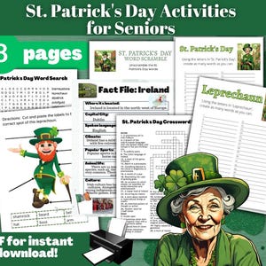 St. Patrick's Day-aktiviteter för seniorer: Utskrivbara pussel (PDF)