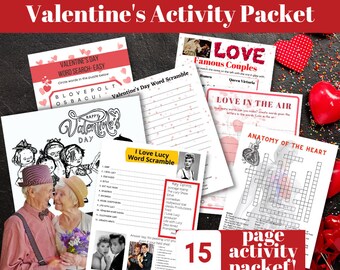 Valentine's Day Packet for Seniors, Valentine's Puzzles for Seniors, Valentine's Day Pack, Downloadable Valentine's Activity