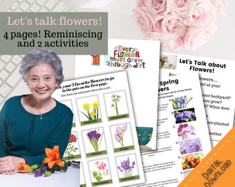 Alzheimer&#39;s Flower Reminiscing Activity for Seniors (PDF Download)