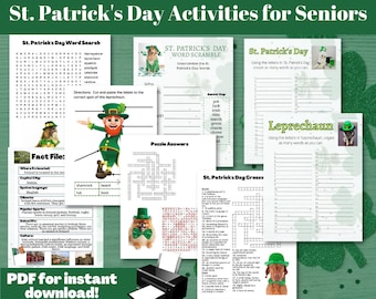 St. Patrick's Day Activities, St. Patricks Day Activity Book, St. Patrick's Day Puzzle, St. Patrick's Day Download