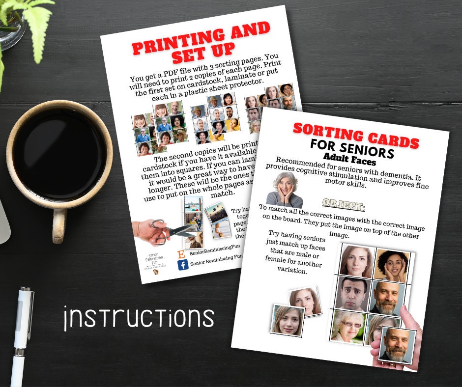 Brain Games for Seniors, Dementia Sorting Kit, Dementia Activities, Alzheimers Activities
