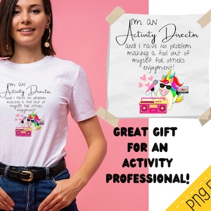 Activity Director T-Shirt PNG: Fun Unicorn Design (Digital Download)