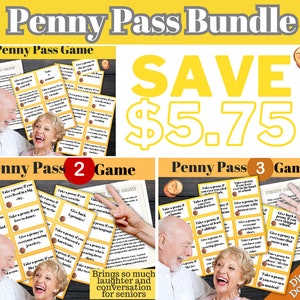 Penny Pass Bundle, Reminiscing Game Seniors, Alzheimers Game, Party Game for Seniors, Dementia Group Game, Download