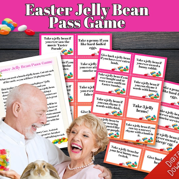 Easter Party Games, Easter Games for Adults, Easter Game Printables, Easter Game, Easter Game for Seniors, Easter Jelly Bean Game, Download