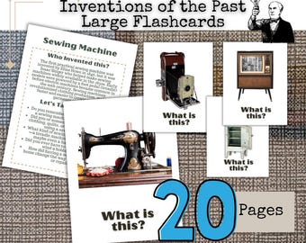 Cartes mémoire des inventions vintage pour personnes âgées : activité de soins de la mémoire (téléchargement numérique)