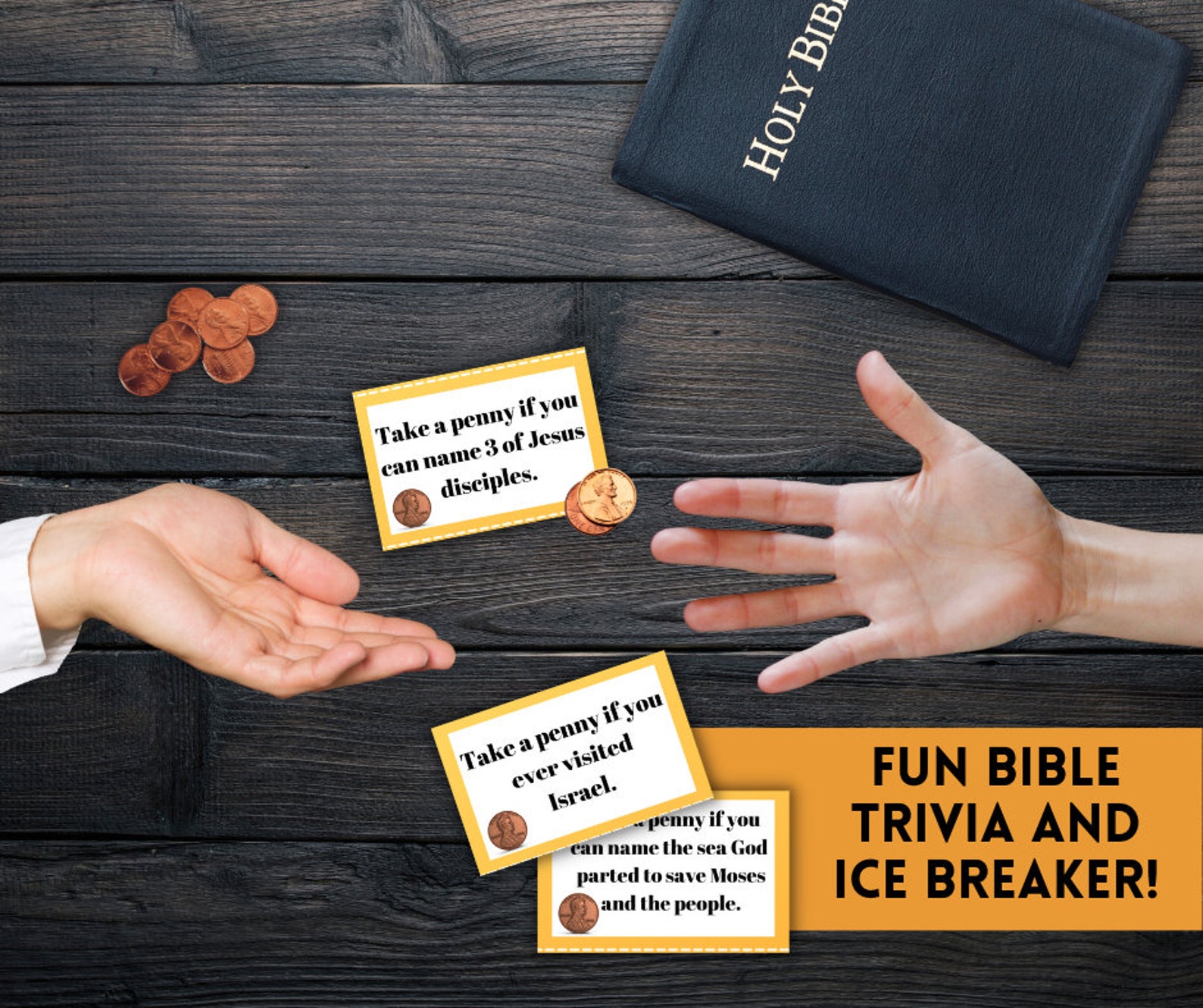 Penny Pass Bible Edition, Bible Trivia for Seniors, Ice Breaker Game