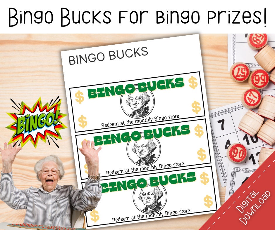med sig det er smukt Produktionscenter Bingo Bucks, Bingo Bucks for Bingo Store, Bingo Winner, Bingo Bucks for  Seniors, Downloadable Bingo Bucks - Etsy