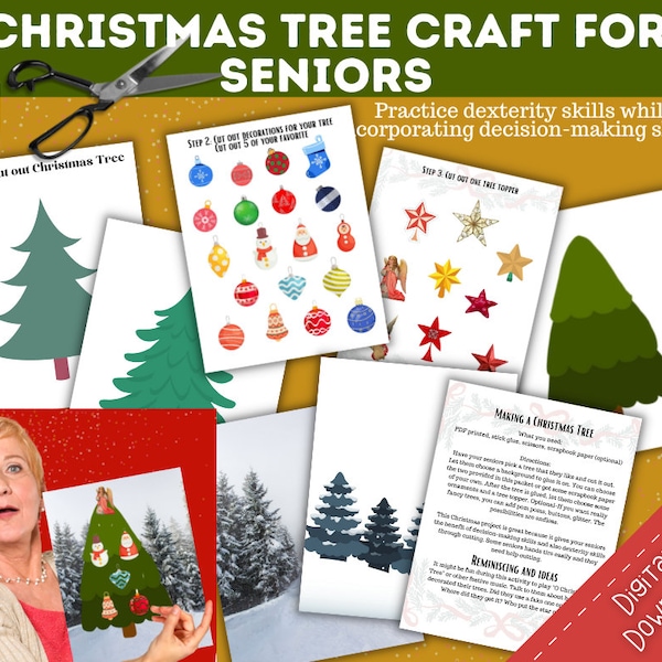 Christmas Tree activity, Alzheimers Christmas Activity, Holiday Activity, Christmas craft for seniors, Christmas tree Craft