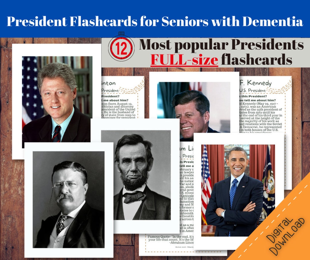 Presidents Flashcards, Dementia Flashcards, Presidents Day Activity ...