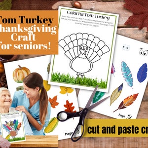 Thanksgiving Turkey Craft for Seniors: Cut & Paste Activity (PDF)