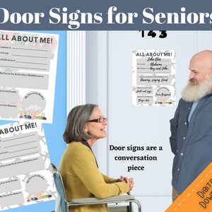 Alzheimer&#39;s door signs activity director reminiscing memory care activity