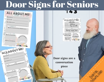 Alzheimer&#39;s door signs activity director reminiscing memory care activity