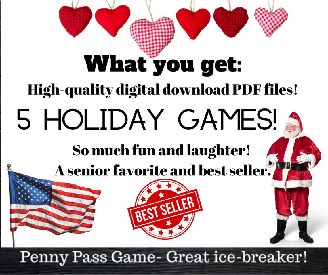 Game Bundle, Dementia Activities, Holiday Party Games, Alzheimers