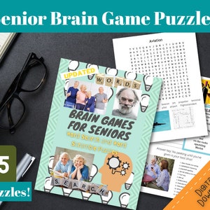 Senior Word Puzzles, Word Scramble, Alzheimer's Puzzle, Activity Director, Brain Game image 1