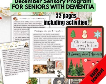 Christmas Through the Senses – A December Sensory Program for Seniors with Dementia (32 Pages + Activities!)