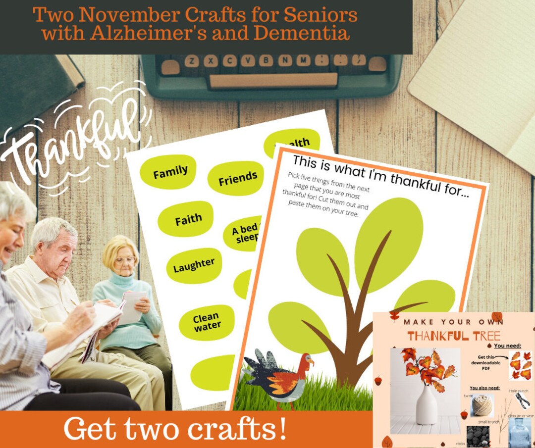 Fall Craft, Fall Activity for Seniors, Fall Craft for Seniors With  Dementia, Thankful Tree Craft, Fall Craft Download 