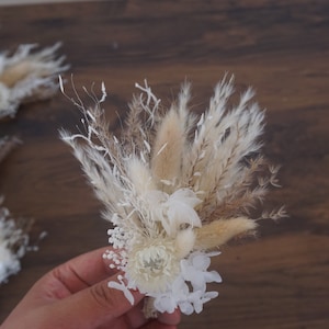 Boho wedding pin Boutonniere with pampas and Rose  Bridal   Wedding Groomsmen | Groom | Bridesmaid