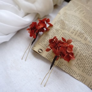 Horquillas de flores secas de hortensia para novia, accesorios para el cabello, horquillas para novia de boda BOHO, accesorio para el cabello floral