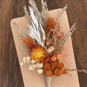 Rust, Terracotta Set Mini Dried Flower Bouquets with Card Small Bottle Arrangements Table Decorations Letter Box Gifts D