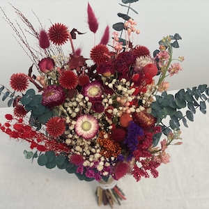 BLOOM Flower Bunch  Dark Burgundy RED flowers,wildflower The bride&#39;s bouquet. Bouquet