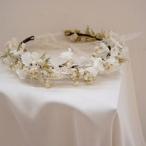 Hydrangea Flower Crown | Preserved Flower Crow | Babys Breath Crown